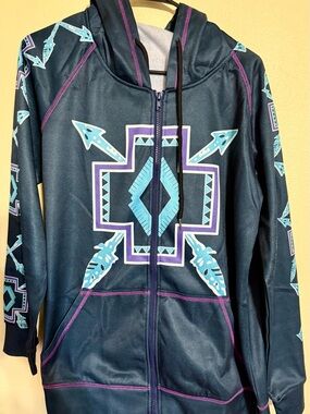 Misslook Aztec Print Zip Hoodie Women’s XL Southwestern Graphic Hoodie